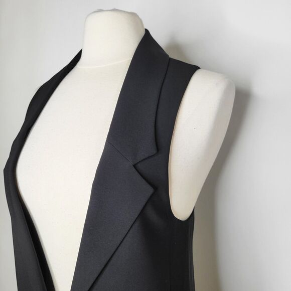 EXPRESS DESIGN STUDIO Black Tuxedo Vest Size 6 Y2K Indie Office 00s Sleeveless - Picture 8 of 11
